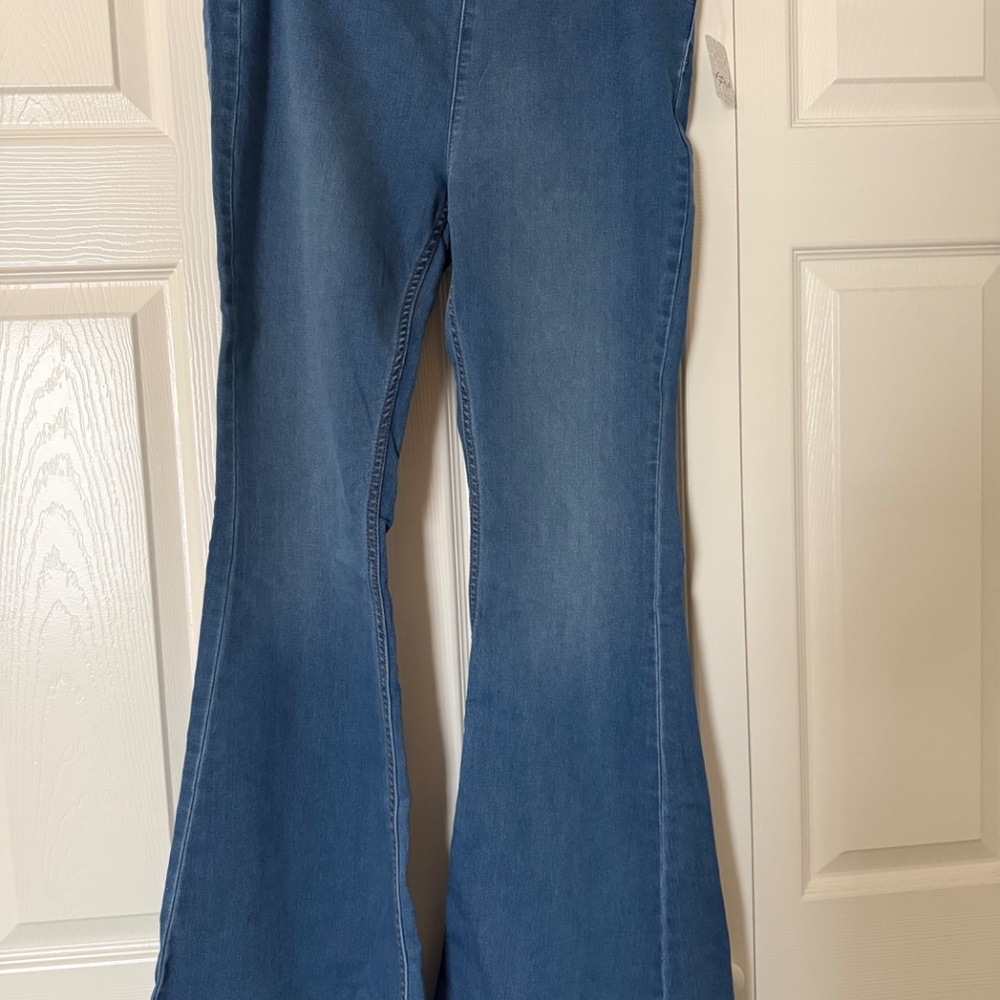We the free penny pull on flare jeans-color echo blue